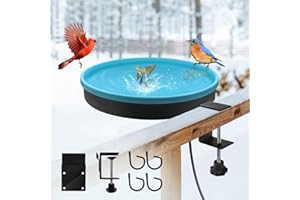 GESAIL Heated Bird Bath for Outdoors for Winter, 3 Easy Ways to Mount Detachable Bird Bath Bowl, 75W Heated Bird Baths with T