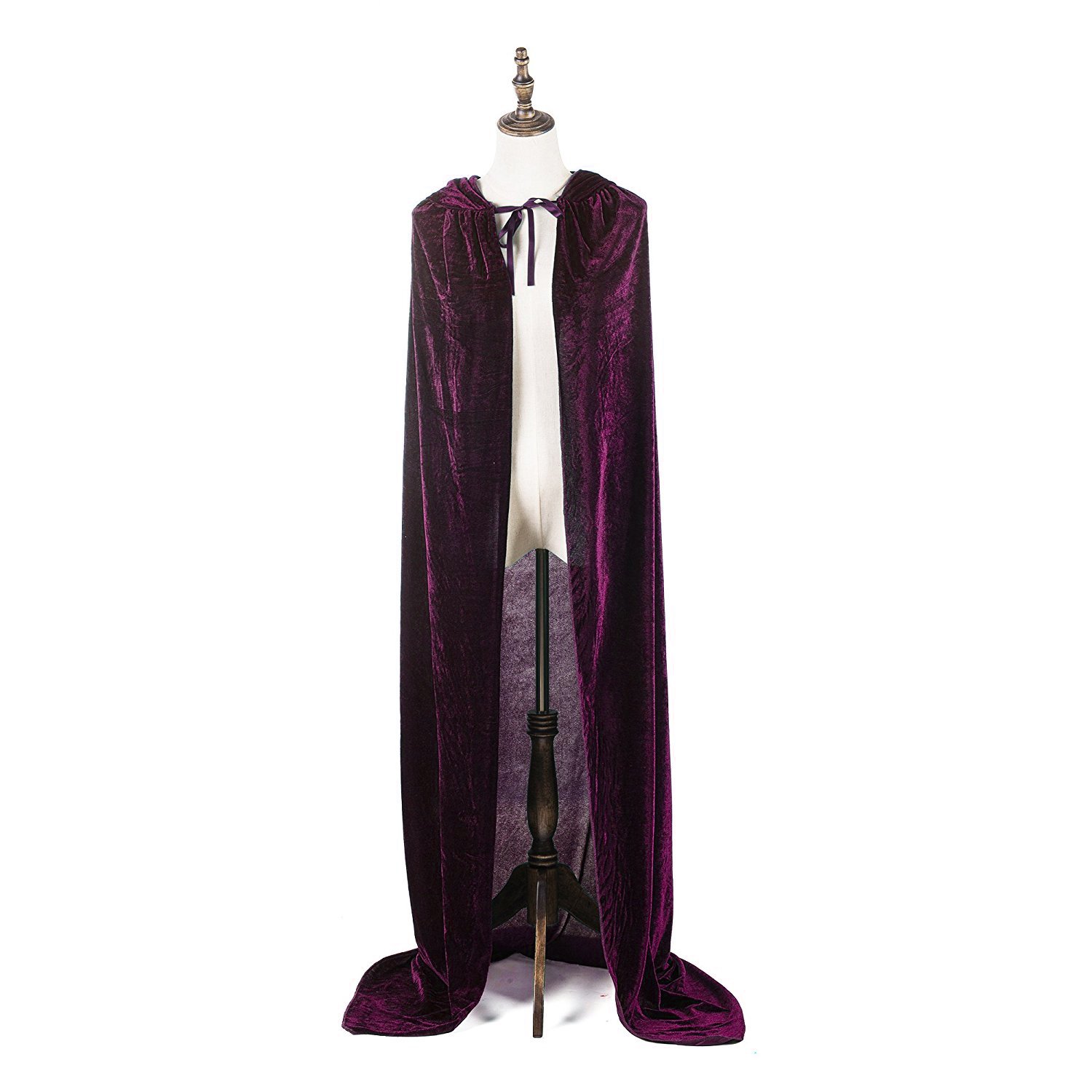 Mayplous Halloween Costumes Women Men Cosplay Long Cape Cloak Fancy Dress for Role Play (Purple, 150cm / 59")