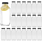 Encheng Vintage Water Bottles,Glass Drinking Bottles 16oz,Square Beverage 500ml With Lids For Kombucha,Tea,Glass Homemade Drinks,Travel Reusable Milk Juiceing 20Pack