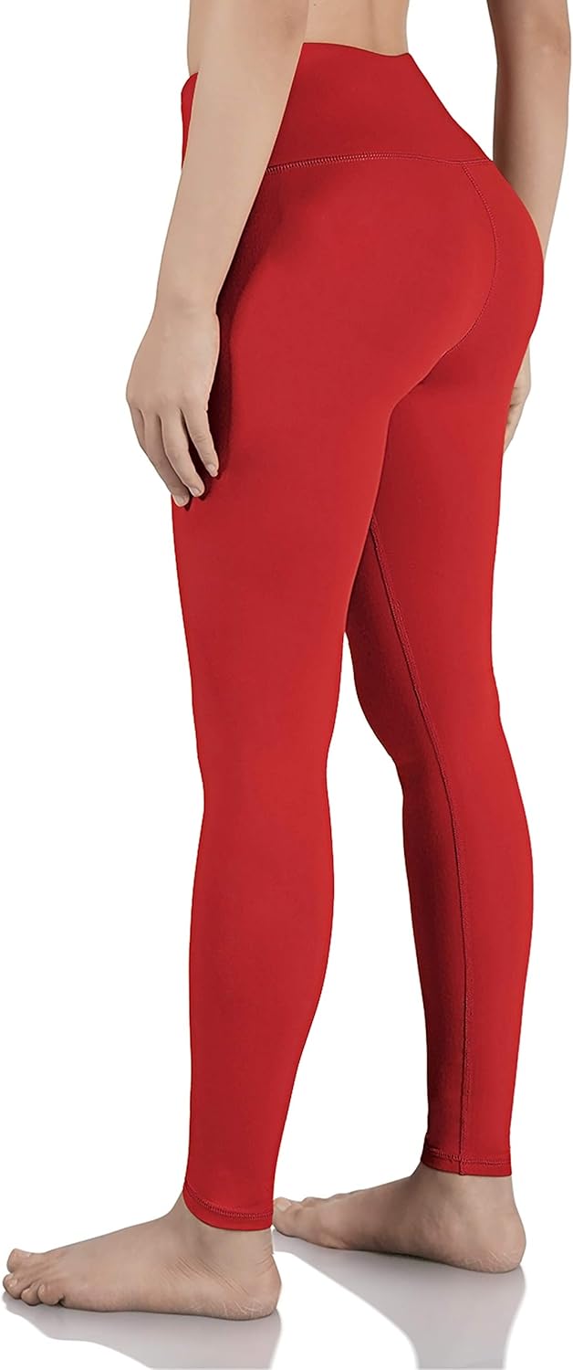 ODODOS Women's High Waist Yoga Leggings, Tummy Control Workout Running Compression Yoga Leggings with Inner Pocket: Clothing