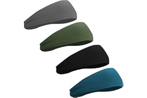 Sports Headbands for Men and Women - Lightweight Sweat Band Moisture Wicking Workout Sweatbands for Running, Cross Training, 