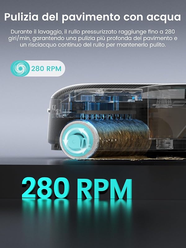 M5 Pro Robô Aspirador e Esfregão com Base Auto-Esvaziante