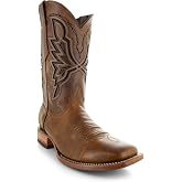 Soto Boots Men's Broad Square Toe Cowboy Boots H50028 (9) Tan