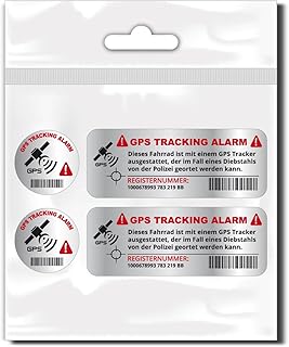 style4Bike GPS Tracking Bike Aufkleber | 4 Stück | Chrom Druck | Fahrradaufkleber