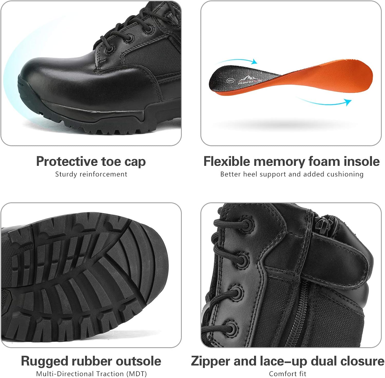 NORTIV 8 Men's Military Tactical Work Boots Hiking Motorcycle Combat Bootie: Shoes