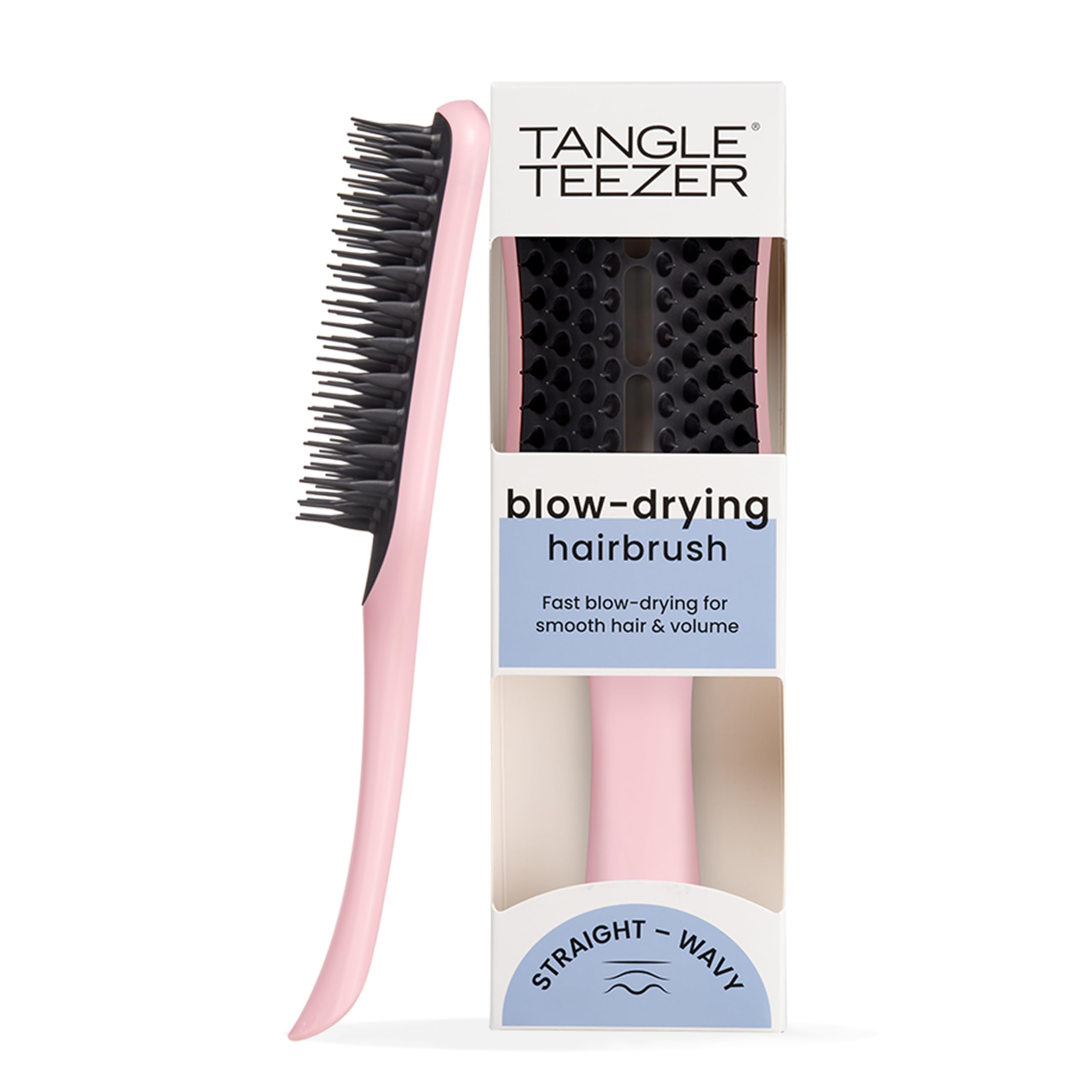 Tangle Teezer Easy Dry & Go Vented Hairbrush for Fine to Medium Wet Hair - Adds Volume, Smoothness & Shine - Blow Dry Hair Brush Cuts Down Time & Damage - Tickled Pink