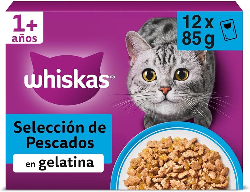 Comida Húmeda para Gatos Adultos Selección Pescados en Gelatina (Multipack 4x12x85g)