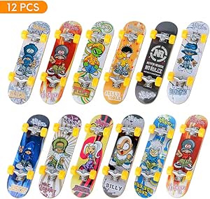 Mini Fingerboard Finger Skateboards Toy 12 PCS, TIME4DEALS Professional Fingerboards Finger Board Toy Set Creative Fingertips Movement Mini Skateboards Finger Sports Party Favors Kids Novelty Toy Gift