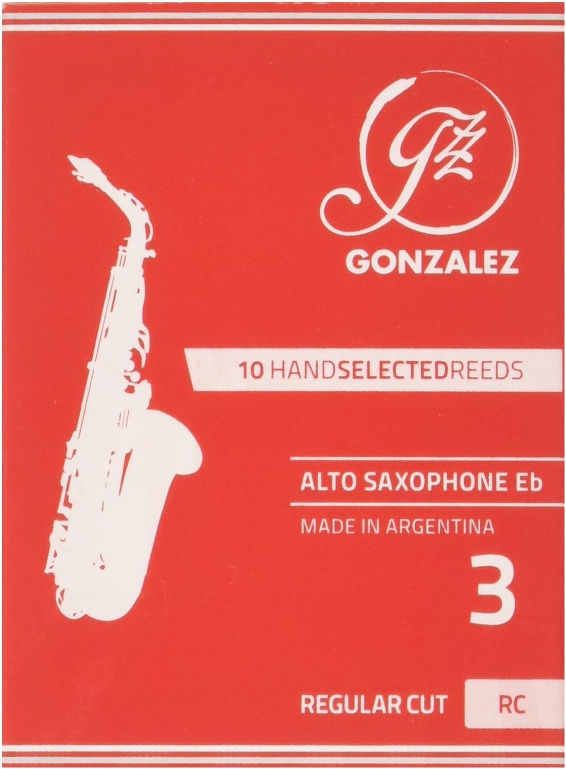 GONZALEZASAXG3 Alto Saxophone 3 Strength Alto Reeds - Orange Box of 10