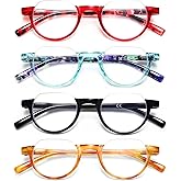 EYEURL 4-Pack Colorful Half Frame Reading Glasses for Women Blue Light Blocking Computer Readers for Women