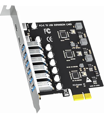 ASHATA 5-Port USB3.0 PCI Expansion Card PCI-E To USB3.0
