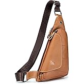 pundarika Genuine Leather sling bag for men women casual crossbody backpack small shoulder bag chest bag