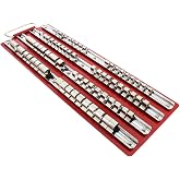 Dtacke 80-Piece Socket Organizer Tray - Heavy Duty Tool Organizer for 1/4, 3/8, 1/2 Inch Drives - Secure Socket Holder for Tool Box Drawer
