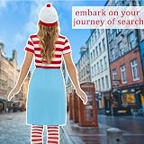 Beamely Wally Costume Red White Striped T-Shirt Hat Glasses Socks Adult Fancy view 6