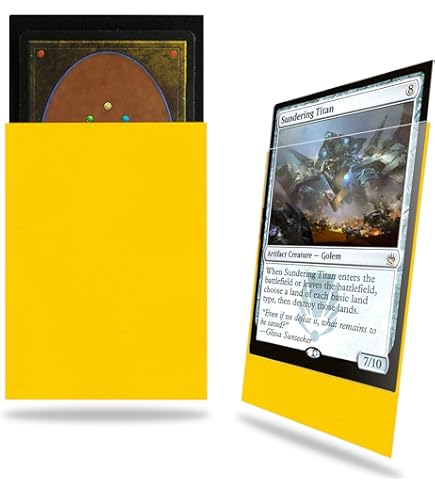 Yugioh Card Protector 300pcs Yellow Matte Card Sleeves For MTG - 66x91mm  Standard Size, Card Protectors Yellow Matte Sleeves