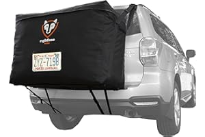 0127402 Rightline Gear Waterproof Rear Car Cargo Carrier Bag, Attaches With Or Without Roof Rack, 13 Cubic Feet, Black