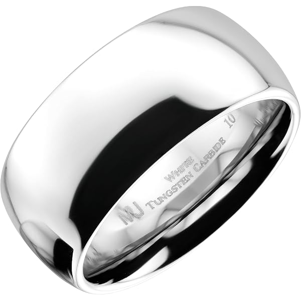 Fashion Month 6mm Silver Tungsten Carbide Ring – Simple Flat Top Wedding Band, Size 13 - View #3