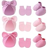 JOTDEW 3piece Newborn Hats Mittens Socks Set Baby Boy Cotton Beanies Infant Hospital Hat Toddler Girl Mitten