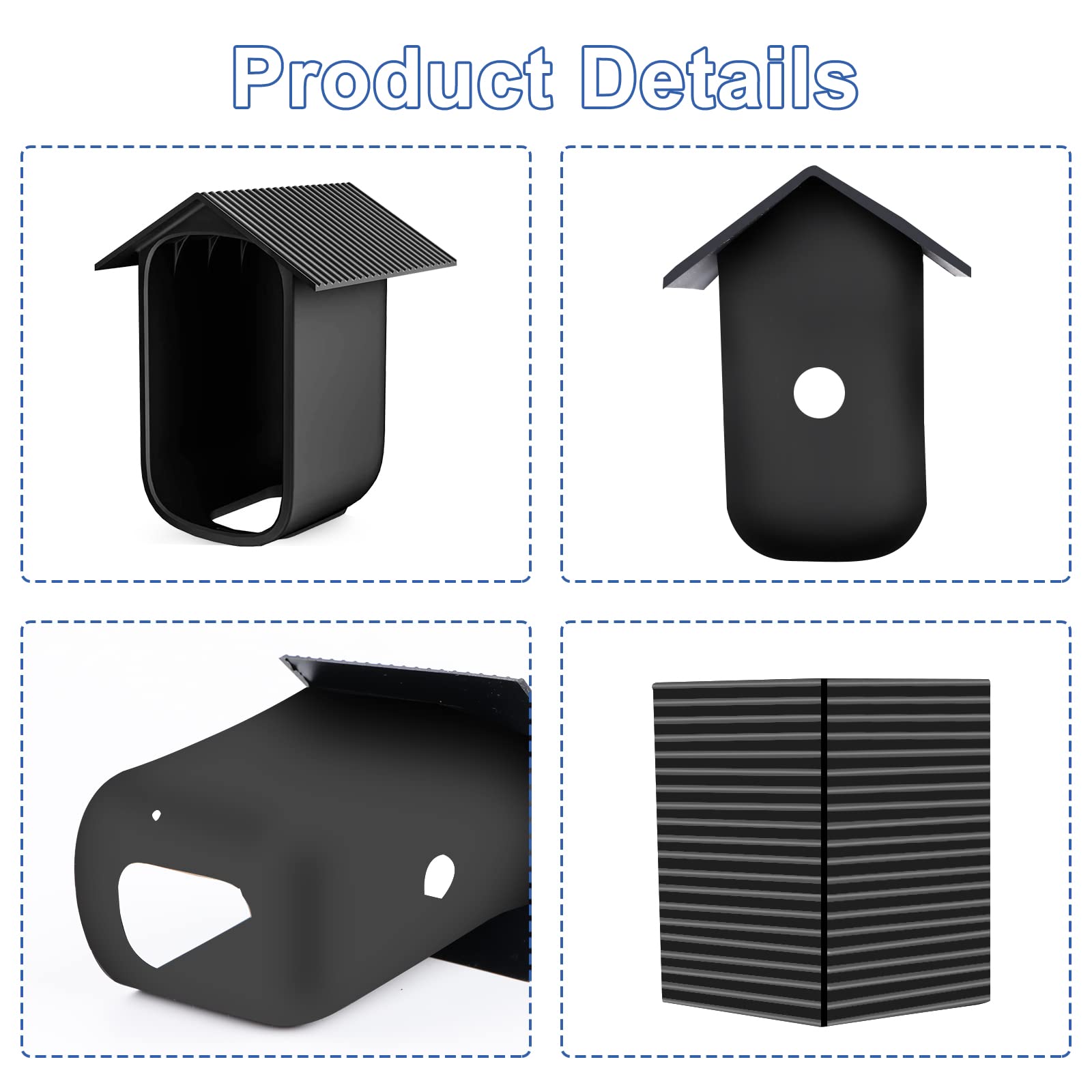 RUNEAY 2 Stück Wetterfeste Silikonhülle für EufyCam 2C/2C Pro,Schwarz Silikon-schutzhülle Wasserdicht und UV-Schutz Home Outdoor Camera für Innen- und Außenbereich 3