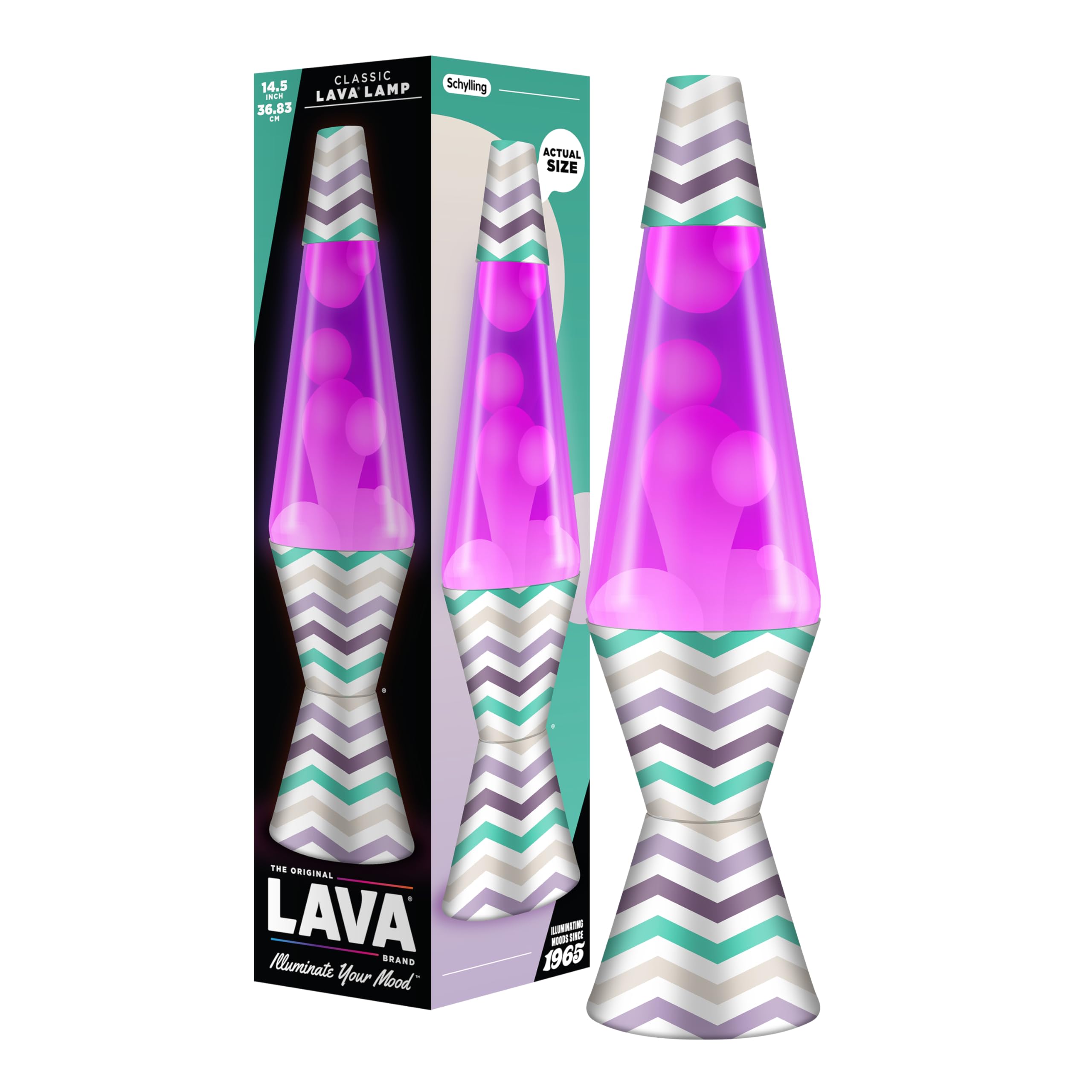 Lava Lamp 2494, White Wax, Pink Liquid, Decorative Base and Cap, Original 14.5 inch LAVA® Motion Lamp to Illuminate Your Mood