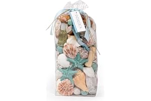ANDALUCA Ocean Plumes Scented Seashell Potpourri Made in California Large 20 oz Bag Fragrance Vial Scents of Orange, Lime, Bergamot, Lily, Rose and Tonka Coastal Home Decor