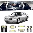 ENDPAGE 10-Pieces Charger Interior LED Light Kit Package for Dodge Charger 2006 2007 2008 2009 2010 White 6000K LED Interior Lighting Package + License Plate Lights, Install Tool