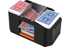YOOUT Automatic Card Shuffler for 2 Decks - Rechargeable & Ultra-Quiet Electric Shuffling Machine for Poker, Texas Hold'em, UNO, Blackjack, and Family Game Night