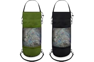 GERSONIEL 2 Packs Portable Boat Accessories Mesh Trash Bags Trash Can Garbage Container for Boat Kayak Camper Fishing Cabin Storage Men Women Adults(Black, Green)