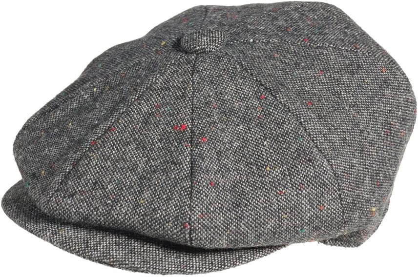 Men's 8 Piece 'Newsboy' Style Flat Cap Wool