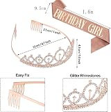 Leixi Queen Sash & Tiara Kit Rose Gold Birthday Gift Women 30th view 2