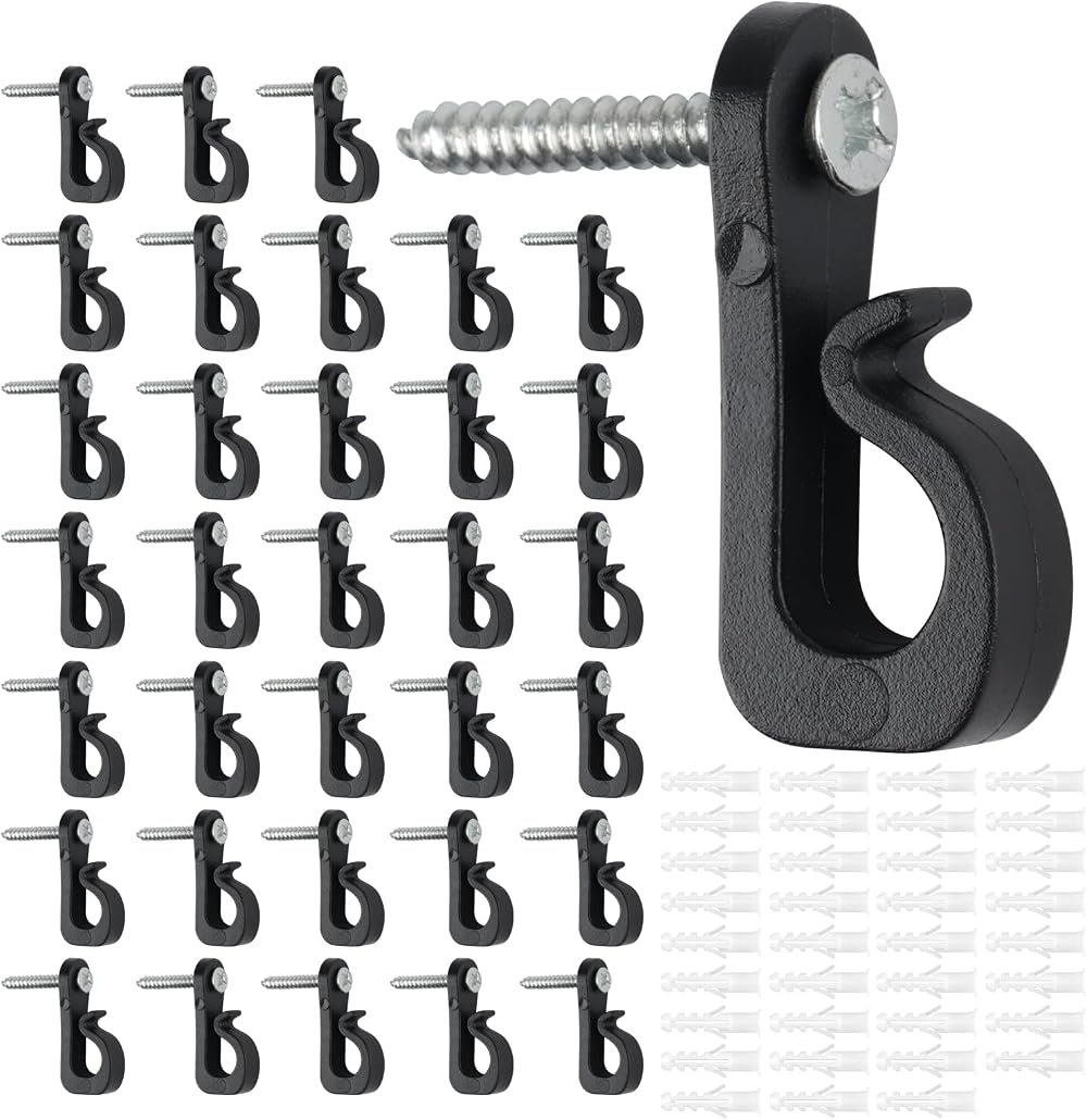 Moosono Q-Hanger 35Pcs Screw-in Hooks for Outdoor Lights Fence Hanging