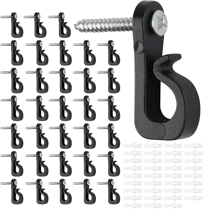 Moosono Q-Hanger 35Pcs Screw-in Hooks for Outdoor Lights Fence Hanging