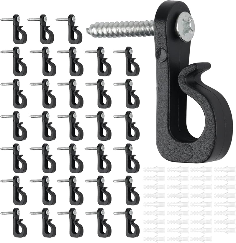 Moosono Q-Hanger 35Pcs Screw-in Hooks for Outdoor Lights Fence Hanging