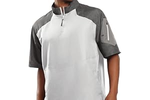 Holloway Raider Pullover Cage Jacket - Weather-Resistant Quarter Zip Athletic Wear with Sleeve Pocket