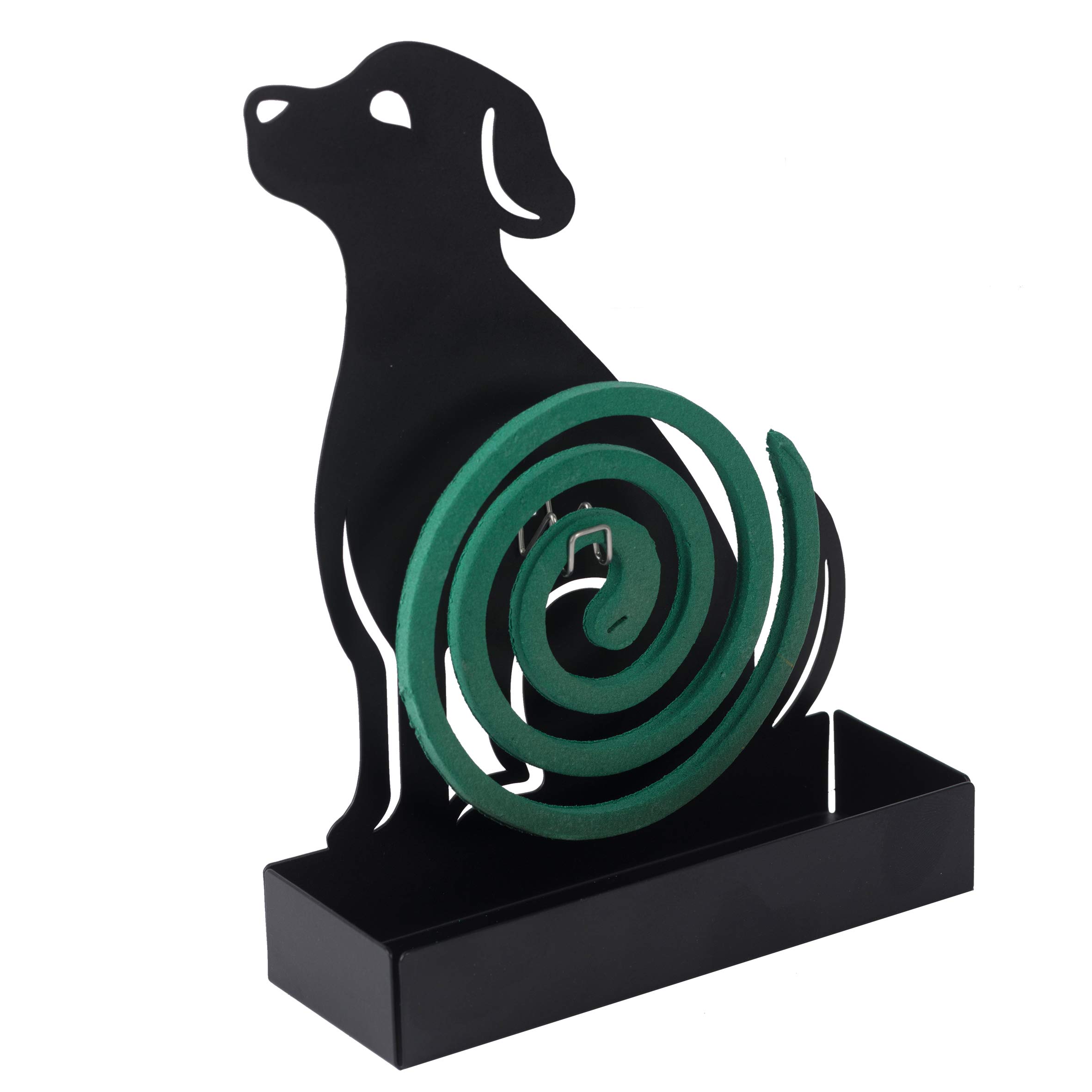 Incense Spiral Holder Mosquito Spiral Metal Black Dog Holder for Indoor and Outdoor Use 14 x 5 x 19 cm
