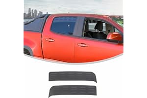Linskip Aluminum Rear Window Vent Shades Compatible with 2015-2022 Chevy Colorado & GMC Canyon Crew Cab, Rear Door Window Louvered Rain Deflectors, Exterior Accessories