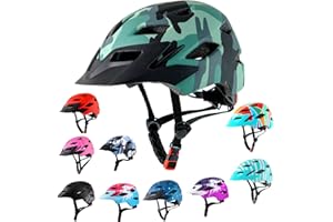Bavilk Kids Bike Helmet Child Youth Adjustable Multi-Sport Bicycle Cycling Scooter LED Light Detachable Visor Girls Boys