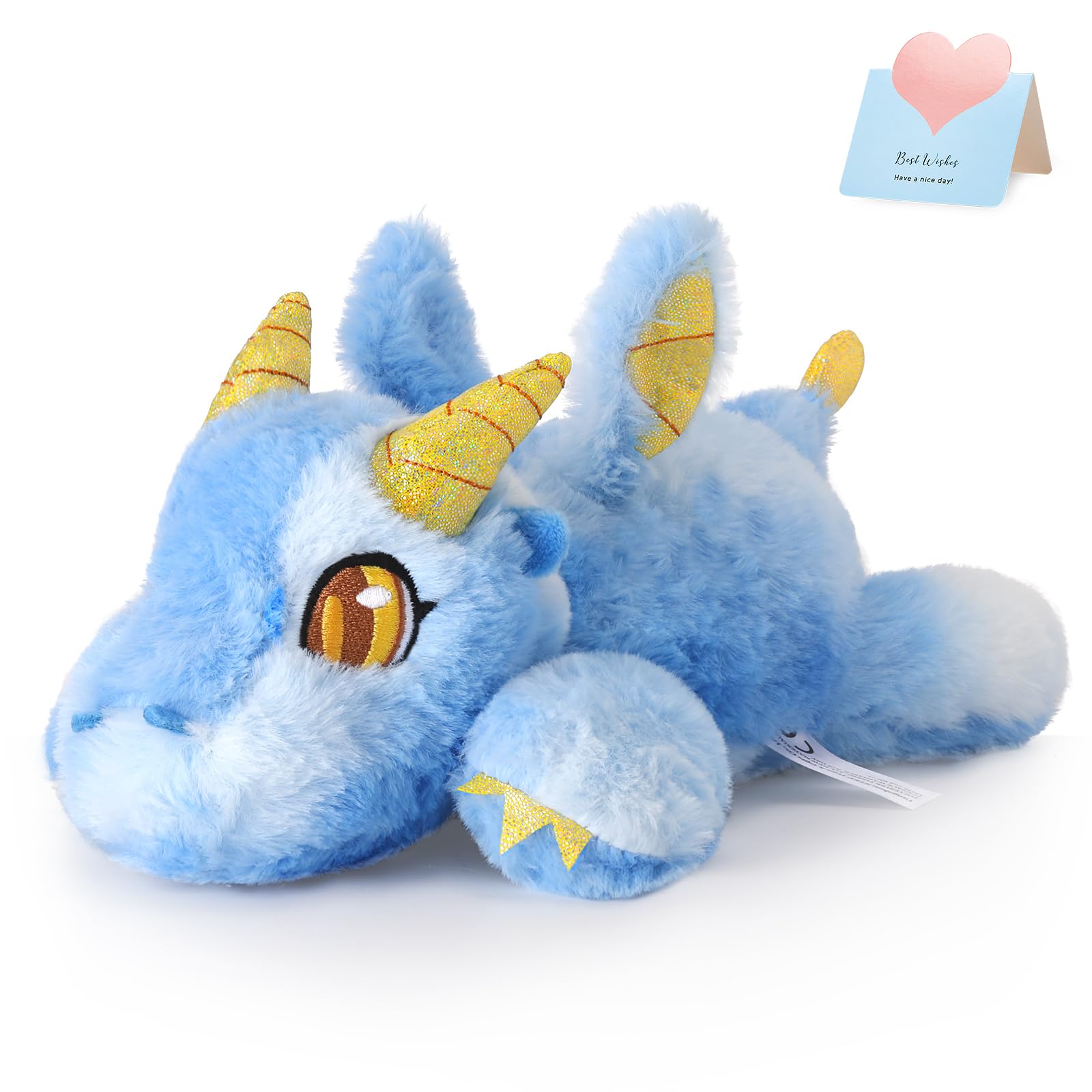 Photo 1 of Houwsbaby 11'' Blue Dragon Stuffed Animal,Flying Dragon Plush Doll Dinosaur Stuffed Animal,Room Decoration,Creative Magical Gifts for Children Boys Girls