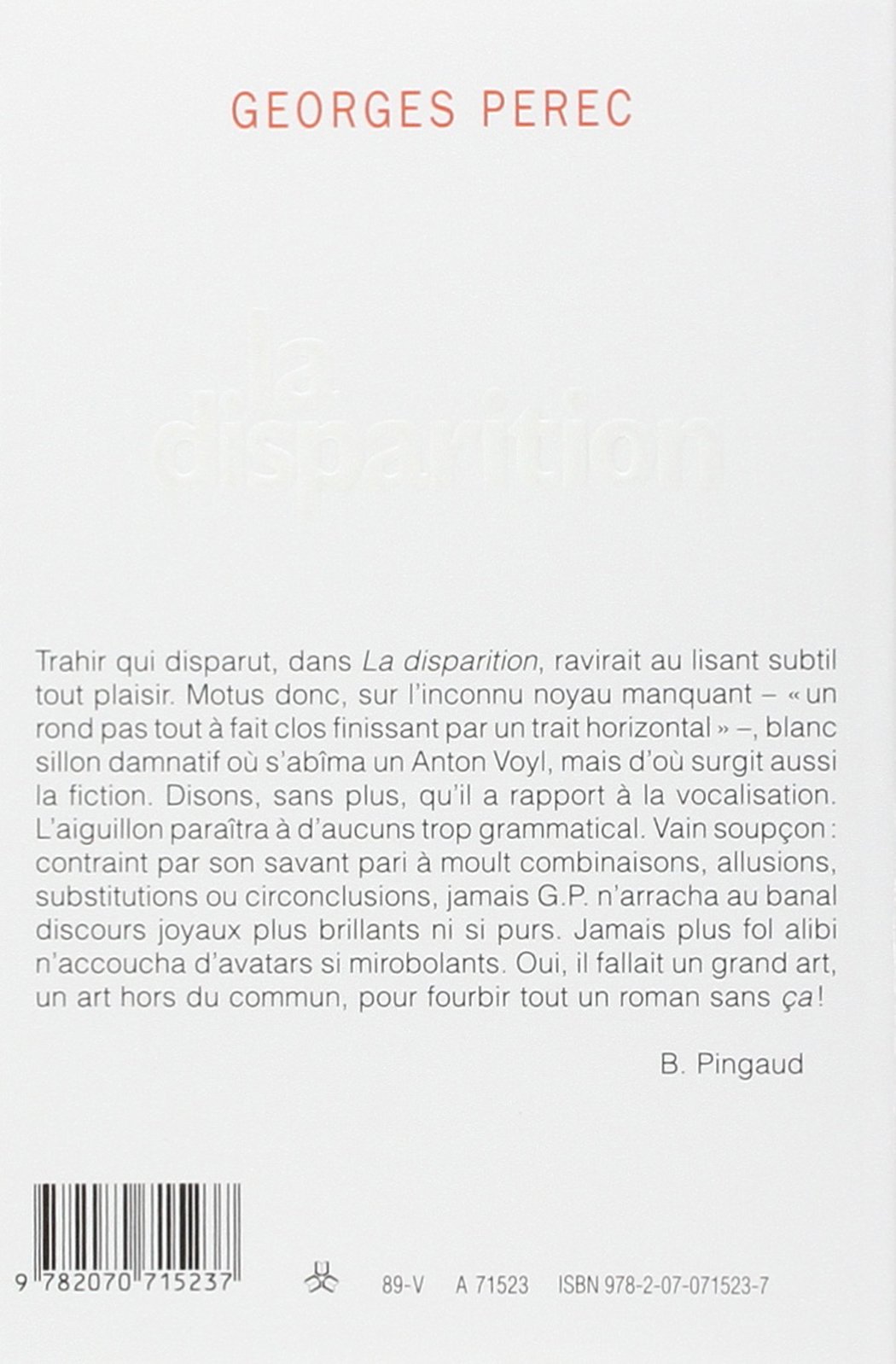 Les Choses Georges Perec