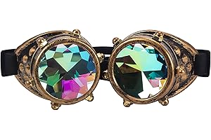 Lelinta Kaleidoscope Goggles Steampunk Goggles Glasses Halloween Costume Accessories for Cosplay Party