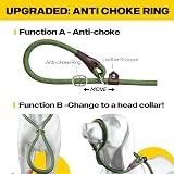 Fida Slip Lead for Dogs 1.8m Reflective Rope Leash Green view 3