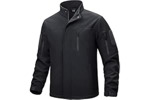 TACVASEN Men's Tactical Soft Shell Jackets for Men Waterproof Fleece Lined Windproof Jacket Hiking Winter Warm Coat