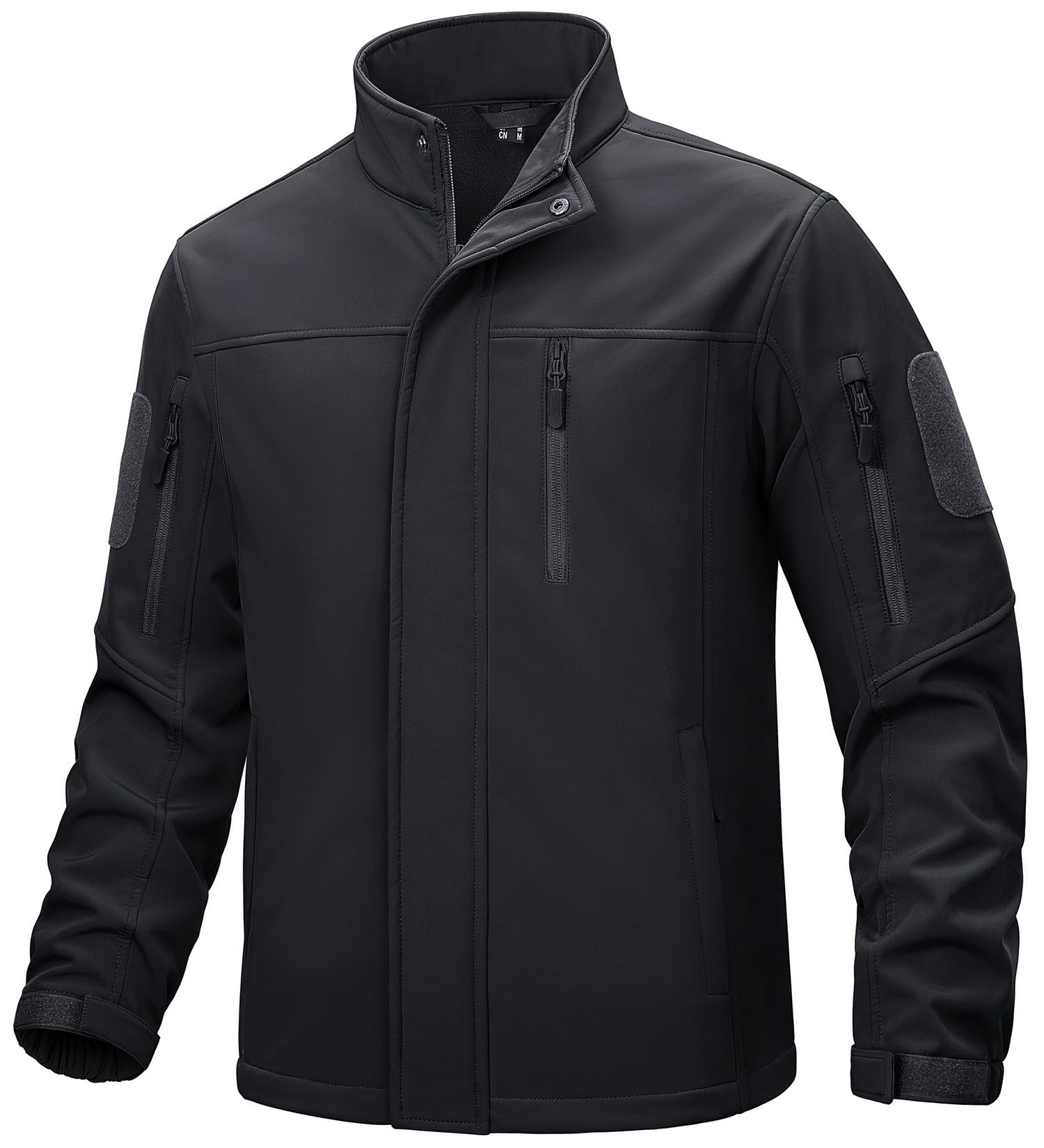 Photo 1 of TACVASEN Men's Tactical Softshell Jacket Fleece Lined Water Resistant Windbreaker Military Lightweight Coat for Hiking Black, M