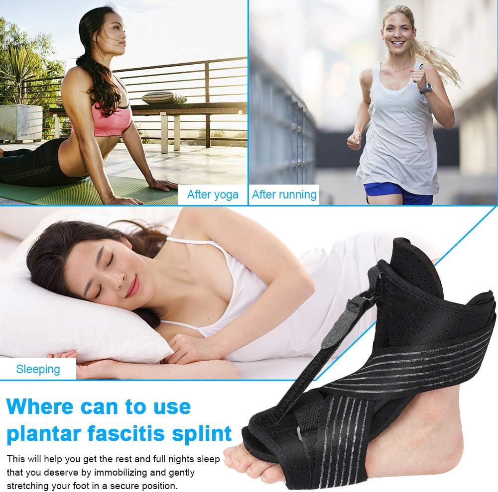 Aojun 8 pcs Plantar Fasciitis Night Splint Planters Facitis Support for Ankle Brace Foot for Plantar Fasciitis-Black: Health & Personal Care