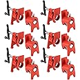 FLKQC 3/4" Wood Gluing Pipe Clamp Set with Unique Foot Design Red Heavy Duty Bar Clamps Cast Iron Quick Release Pipe Clamp Tools for Woodworking (6pc, 3/4" with foot)