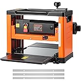 VEVOR Thickness Planer, Three-Blade, 13-Inch Width Worktable Power Benchtop Planer, 2000W 23500 RPM Powerful Motor, Dual Roll