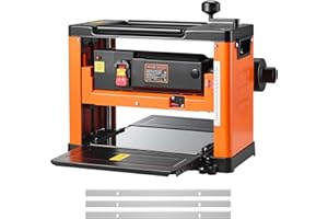 VEVOR Thickness Planer, Three-Blade, 13-Inch Width Worktable Power Benchtop Planer, 2000W 23500 RPM Powerful Motor, Dual Roll