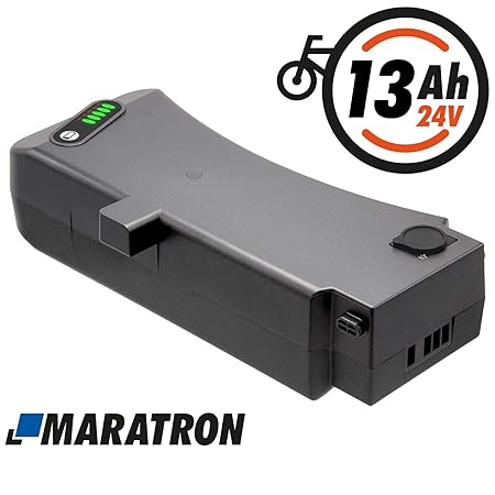 Maratron E-Bike Akku SideClick Silver 24V 13Ah für E-Bikes mit SideClick Akku von Prophete, Zündapp, Kreidler u.a.