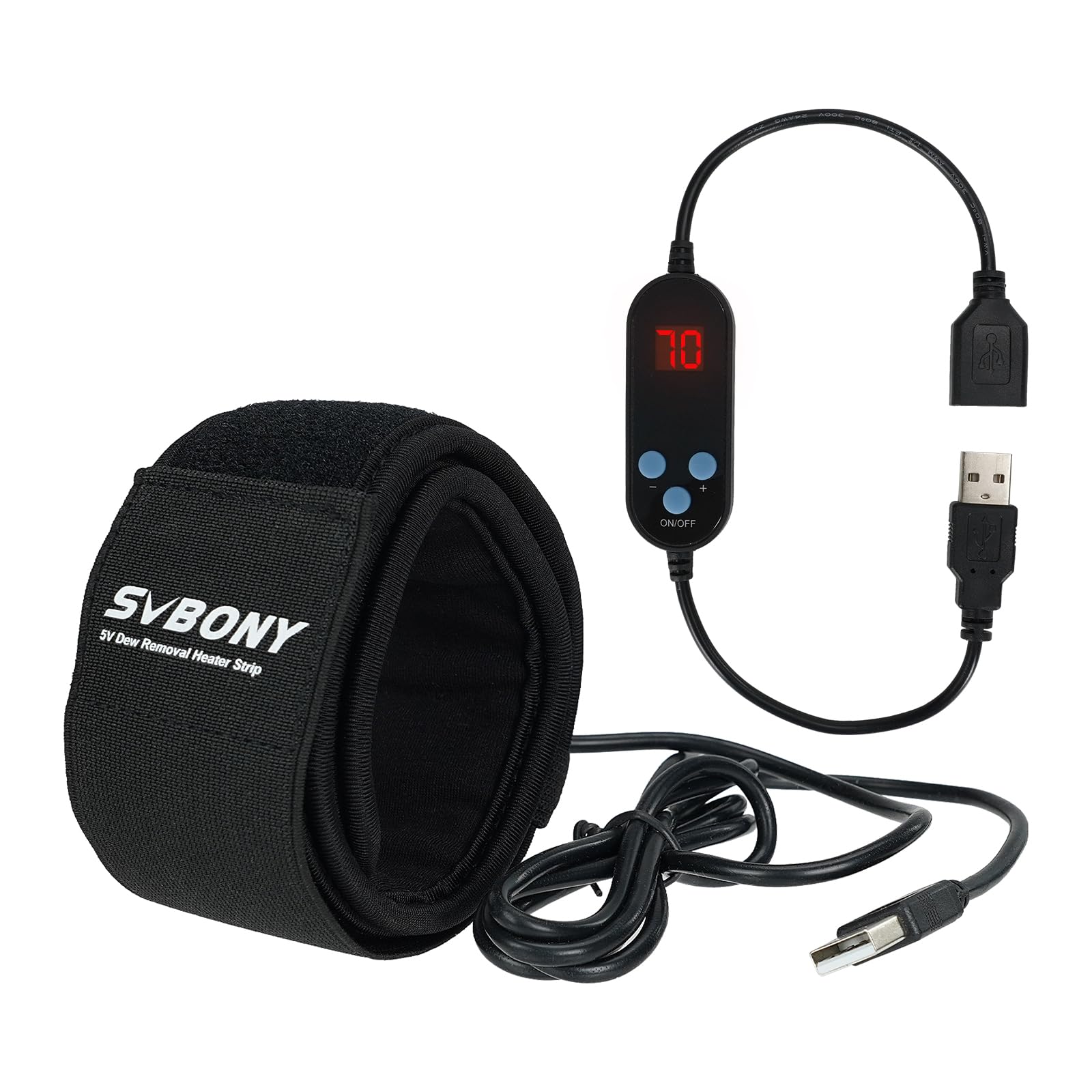 Svbony SV172 USB Lens Heater, 430mm Lens Warmer with PWM Temperature Control Regulator, Dew Heater Strip for DSLR Camera and Telescope, Dew Remover Lens Heater Warmer for Astronomy Photography