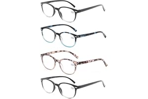 OLOMEE Reading Glasses Women Round Readers Glasses +1.0 for Small Head/Petite Face Cheaters W/Lightweight&Comfortable Fit 4 Pack